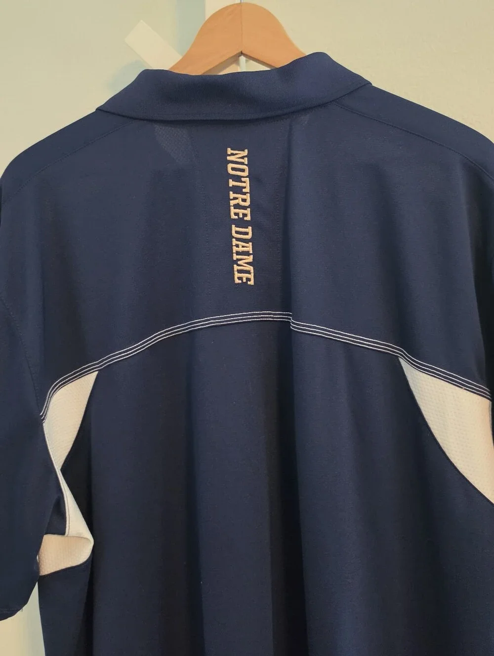 Adidas ClimaLite Notre Dame Fighting Irish Polo Embroidered Navy Men's 2XL